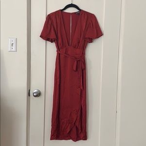 Satin Rust Dress Reformation Style